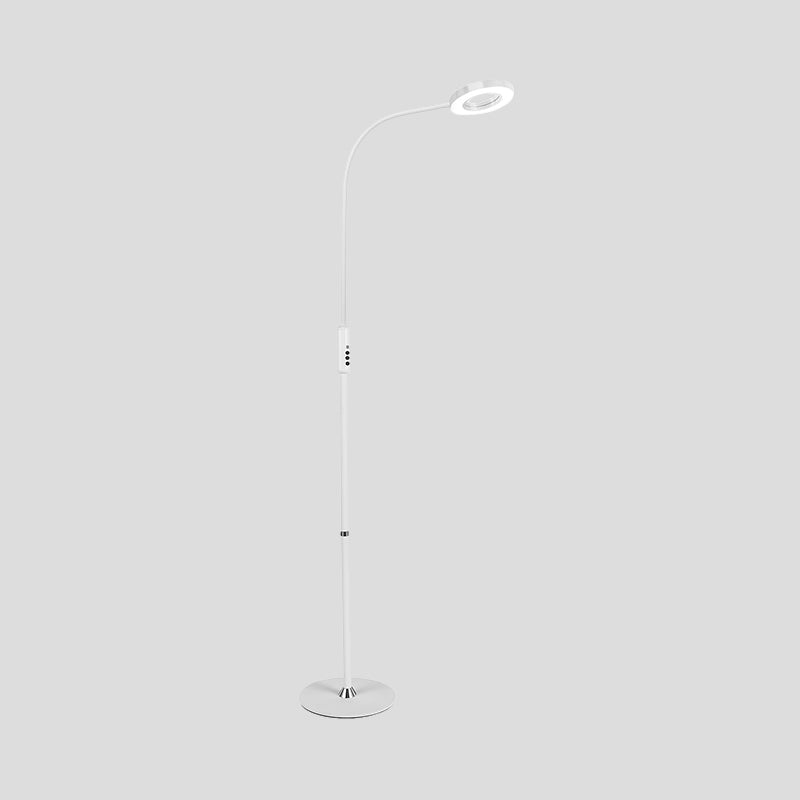 Modern Metal Loop Floor Lamp - White/Black LED Floor Light for Living Room