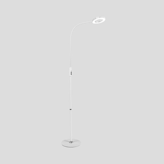 Modern Metal Loop Floor Lamp - White/Black LED Floor Light for Living Room