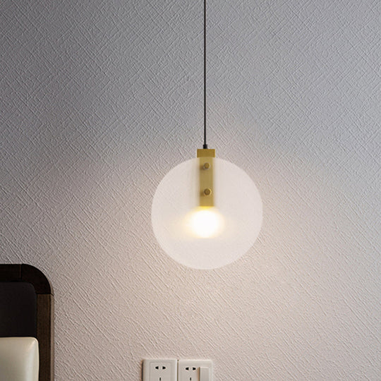 Dual Disc Hanging Light: White Textured Glass, Postmodern Pendant Lamp