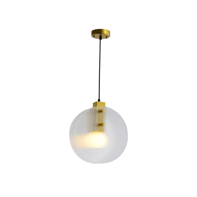 Dual Disc Hanging Light: White Textured Glass, Postmodern Pendant Lamp