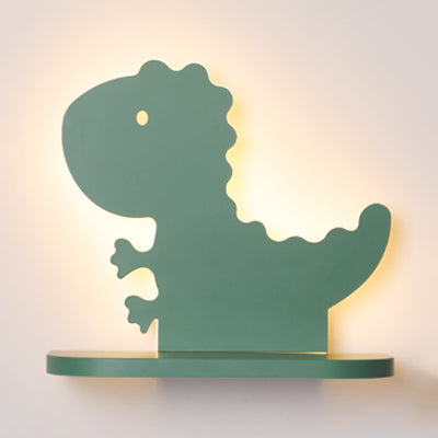 Cartoon LED Wall Sconce with Shelf for Kids' Bedroom Decor