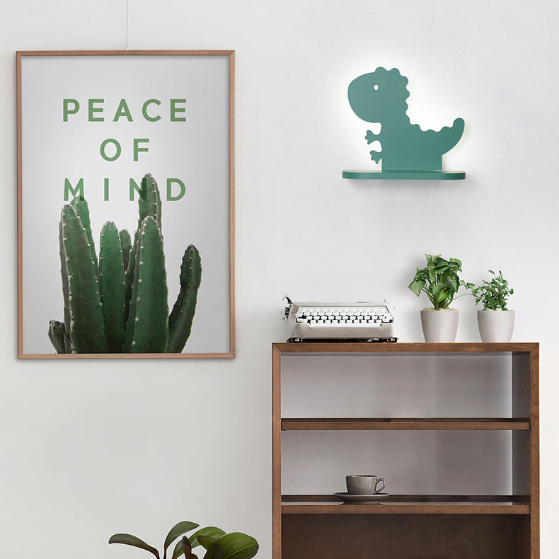 Cartoon LED Wall Sconce with Shelf for Kids' Bedroom Decor