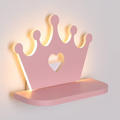Cartoon LED Wall Sconce with Shelf for Kids' Bedroom Decor