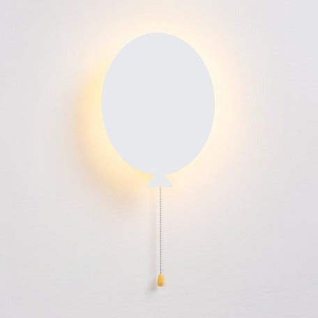 Cartoon LED Wall Sconce - Wooden Slim Panel Balloon Light for Child's Bedroom or Kindergarten