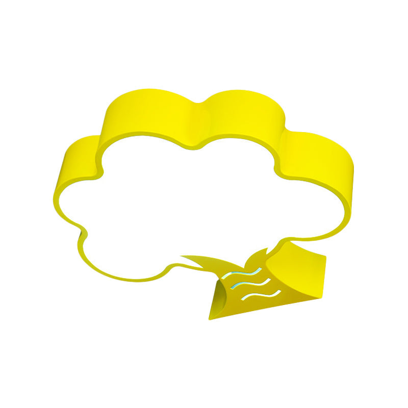 Kids' Acrylic LED Flush Light for Nursery - Tree Flushmount Ceiling Fixture in Yellow/Red/Blue