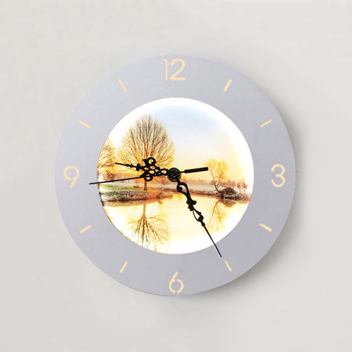 Modern White LED Wall Clock - Indoor Acrylic and Metal Mount for Kids