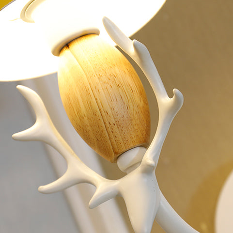 Deer Head Wall Light with Metal Cylinder Shade - Cute, Single Light Sconce for Kids' Bedroom