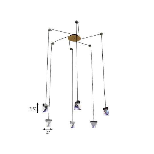 Brass Multi-Ceiling Light Kit with Beveled Crystal and LED