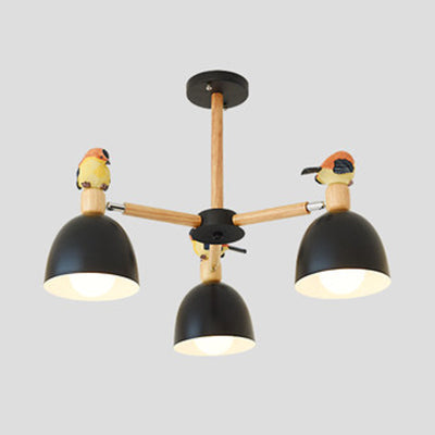 Nordic Modern Iron Chandelier with Bird Deco Lighting for Living Room Décor