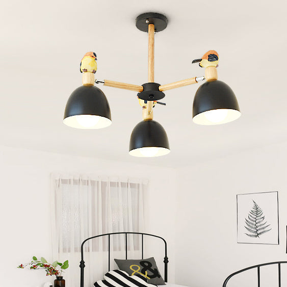 Nordic Modern Iron Chandelier with Bird Deco Lighting for Living Room Décor