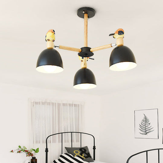 Nordic Modern Iron Chandelier with Bird Deco Lighting for Living Room Décor