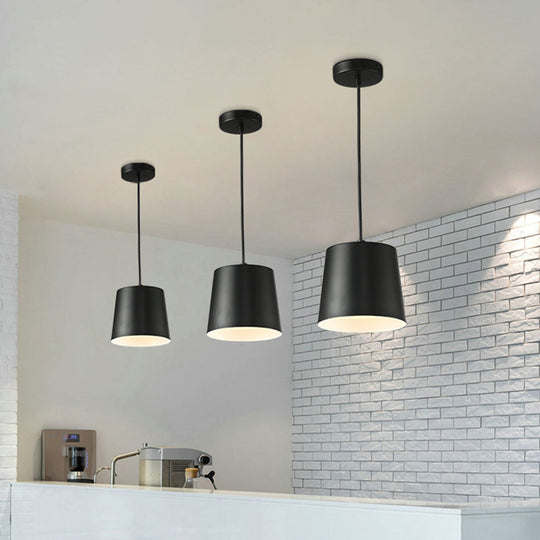 Modern LED Black Hanging Ceiling Lamp with Acrylic Diffuser - Perfect for Restaurants