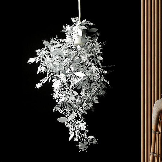 Contemporary Metallic Chrome Garland Pendant Light - 1-Light Ceiling Suspension Lamp