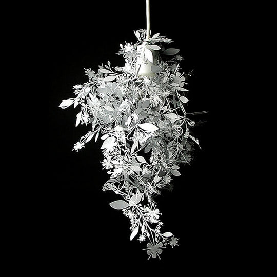 Contemporary Metallic Chrome Garland Pendant Light - 1-Light Ceiling Suspension Lamp