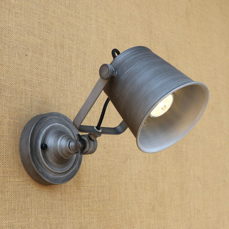 Antique Style Iron Wall Sconce - Outdoor Wall Mounted Lamp, Adjustable, Black/Grey