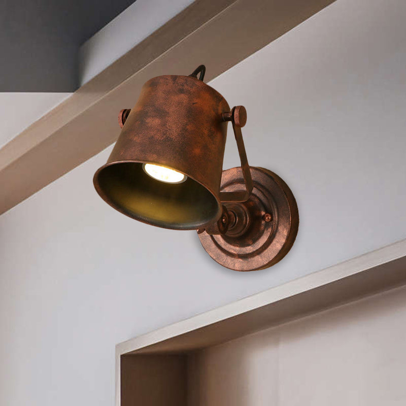 Antique Style Iron Wall Sconce - Outdoor Wall Mounted Lamp, Adjustable, Black/Grey