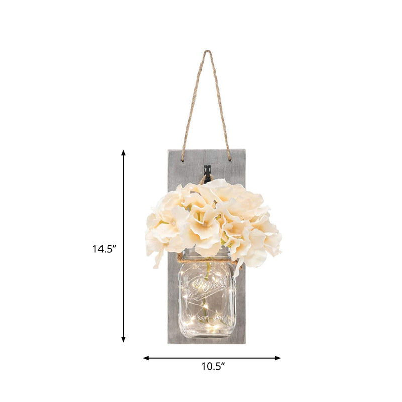 White Flower Hanging Wall Light with Clear Glass Shade String Light - 2 Pack for Hallways