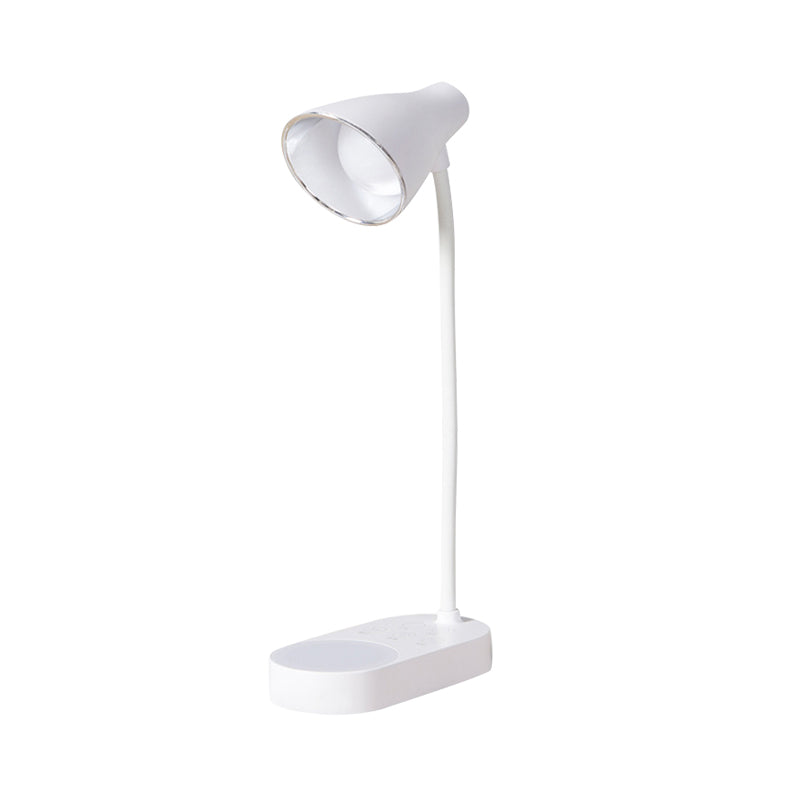 White LED Desk Lamp with 5-Level Dimmer, Touch Sensor, USB Charging - Perfect for Studying
