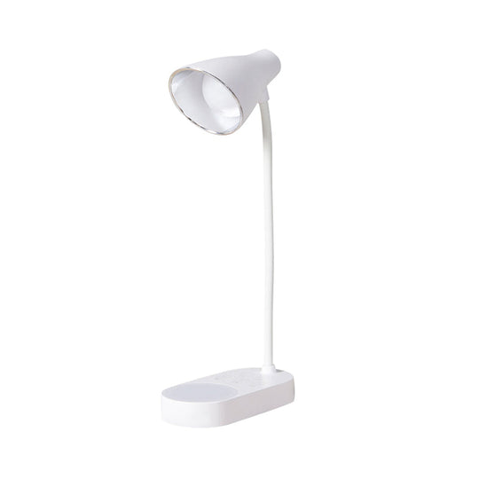White LED Desk Lamp with 5-Level Dimmer, Touch Sensor, USB Charging - Perfect for Studying