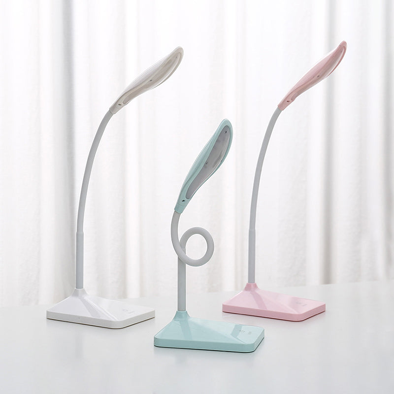 Modern Touch Control LED Desk Lamp - Rechargeable Reading Light in Blue/Pink/White