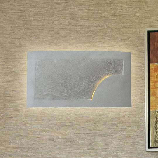 Modern Grey Cement Wall Light for Bedside - Rectangle Wall Mount Fixture