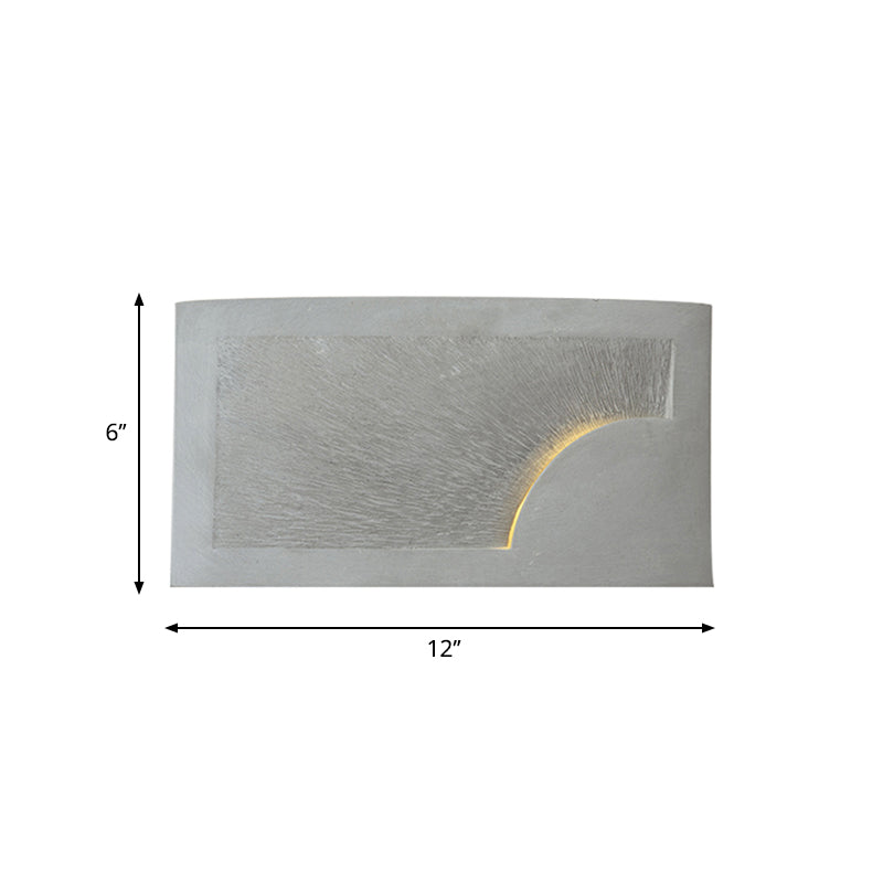Modern Grey Cement Wall Light for Bedside - Rectangle Wall Mount Fixture