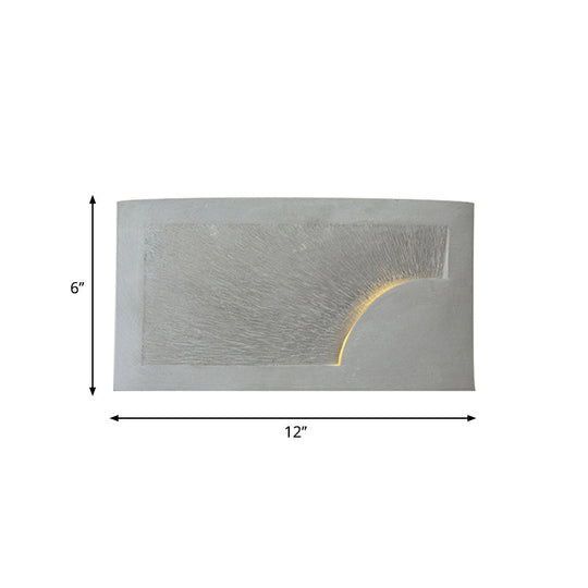 Modern Grey Cement Wall Light for Bedside - Rectangle Wall Mount Fixture