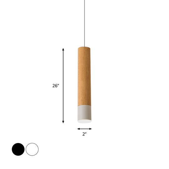 22.5"/26"/30" Modern Wooden Study Room LED Pendant Light with Warm/White Light Options