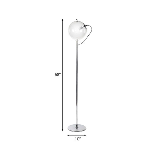 Contemporary Black Globe Floor Lamp- 1 Light Clear Glass Standing Light for Living Room