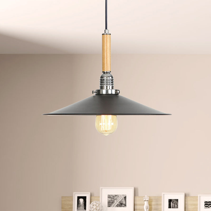 Adjustable Metallic Saucer Pendant Light for Kitchen - Industrial Ceiling Hanging Light with 1 Bulb