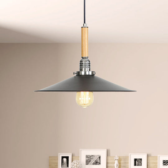 Adjustable Metallic Saucer Pendant Light for Kitchen - Industrial Ceiling Hanging Light with 1 Bulb