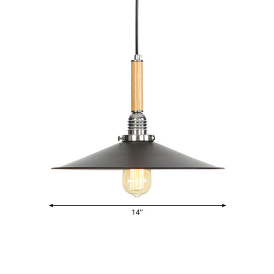 Adjustable Metallic Saucer Pendant Light for Kitchen - Industrial Ceiling Hanging Light with 1 Bulb