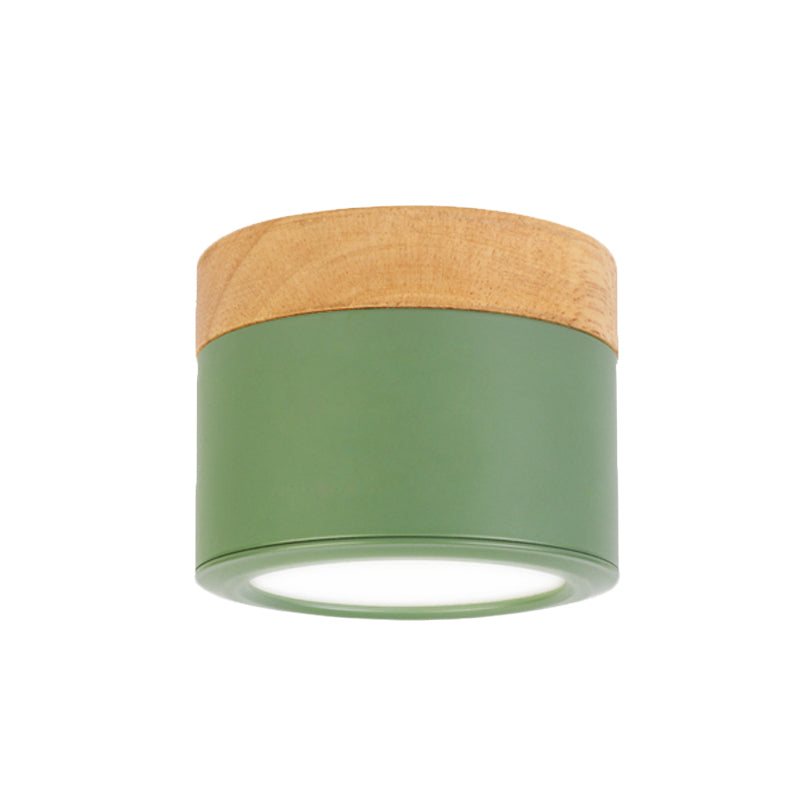 Round Flush Mount Acrylic Macaron Loft Ceiling Light for Bathroom Hallway - Small Green/Grey/White Lamp