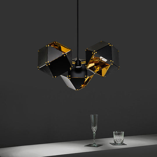 Modern Black/White Multifaceted Metal Chandelier Light - 8/12 Heads - Perfect for Dining Rooms and More!