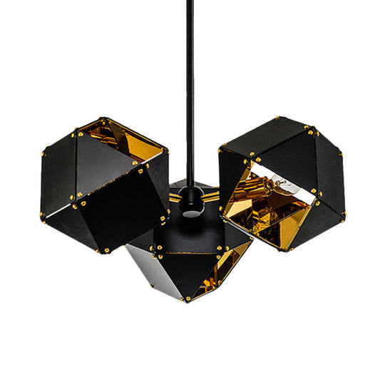 Modern Black/White Multifaceted Metal Chandelier Light - 8/12 Heads - Perfect for Dining Rooms and More!