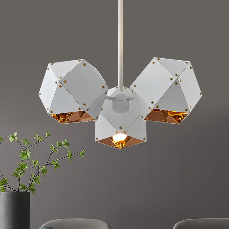 Modern Black/White Multifaceted Metal Chandelier Light - 8/12 Heads - Perfect for Dining Rooms and More!