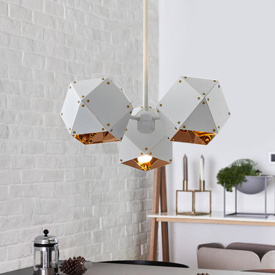 Modern Black/White Multifaceted Metal Chandelier Light - 8/12 Heads - Perfect for Dining Rooms and More!