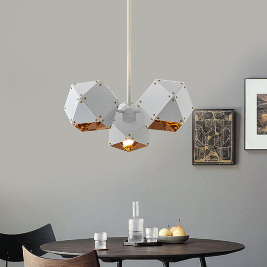 Modern Black/White Multifaceted Metal Chandelier Light - 8/12 Heads - Perfect for Dining Rooms and More!