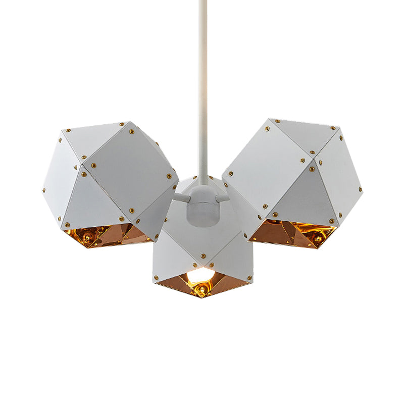 Modern Black/White Multifaceted Metal Chandelier Light - 8/12 Heads - Perfect for Dining Rooms and More!
