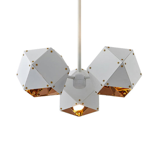 Modern Black/White Multifaceted Metal Chandelier Light - 8/12 Heads - Perfect for Dining Rooms and More!
