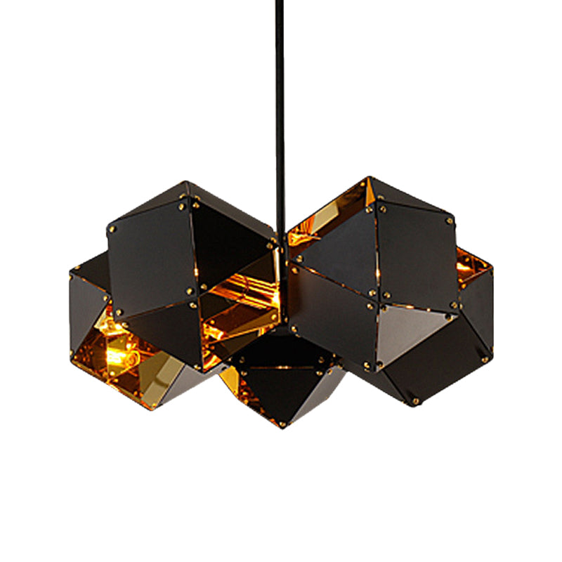 Modern Black/White Multifaceted Metal Chandelier Light - 8/12 Heads - Perfect for Dining Rooms and More!