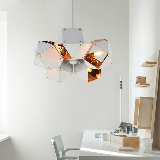 Modern Black/White Multifaceted Metal Chandelier Light - 8/12 Heads - Perfect for Dining Rooms and More!