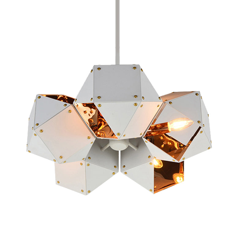 Modern Black/White Multifaceted Metal Chandelier Light - 8/12 Heads - Perfect for Dining Rooms and More!