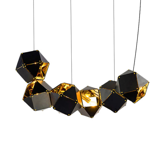 Modern Black/White Multifaceted Metal Chandelier Light - 8/12 Heads - Perfect for Dining Rooms and More!