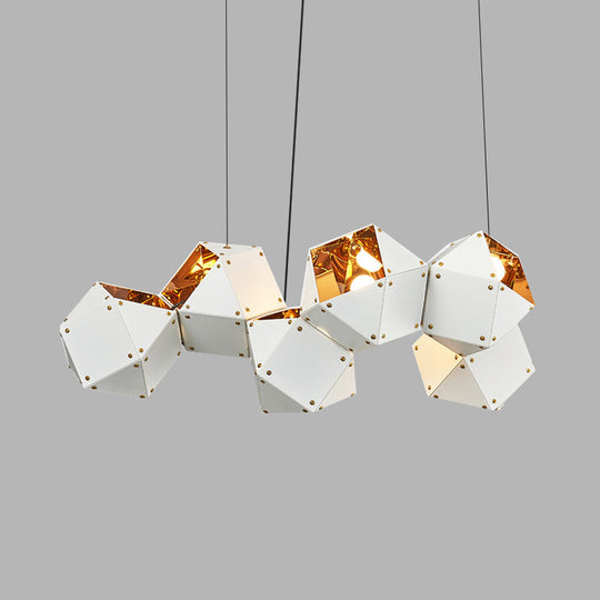 Modern Black/White Multifaceted Metal Chandelier Light - 8/12 Heads - Perfect for Dining Rooms and More!