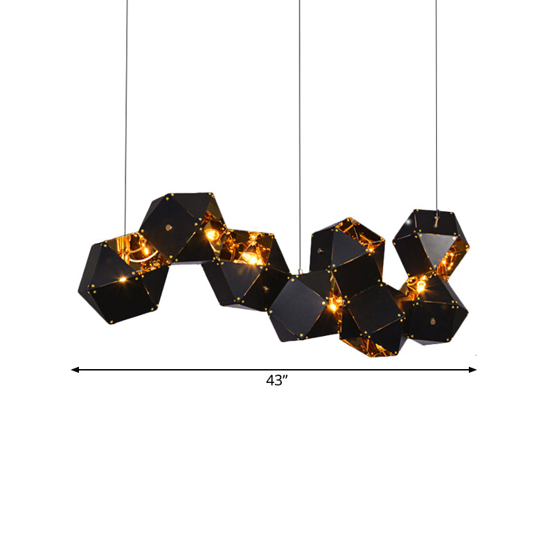 Modern Black/White Multifaceted Metal Chandelier Light - 8/12 Heads - Perfect for Dining Rooms and More!
