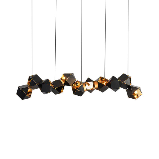 Modern Black/White Multifaceted Metal Chandelier Light - 8/12 Heads - Perfect for Dining Rooms and More!