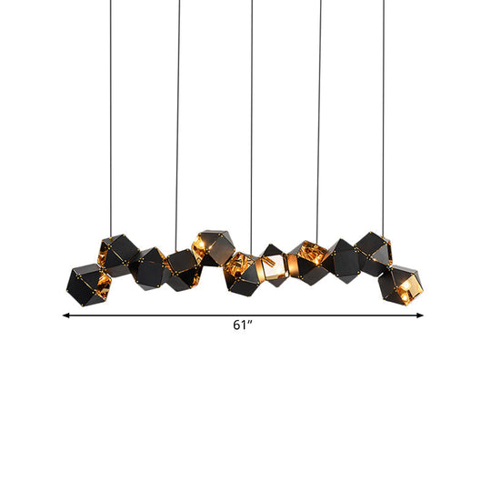 Modern Black/White Multifaceted Metal Chandelier Light - 8/12 Heads - Perfect for Dining Rooms and More!