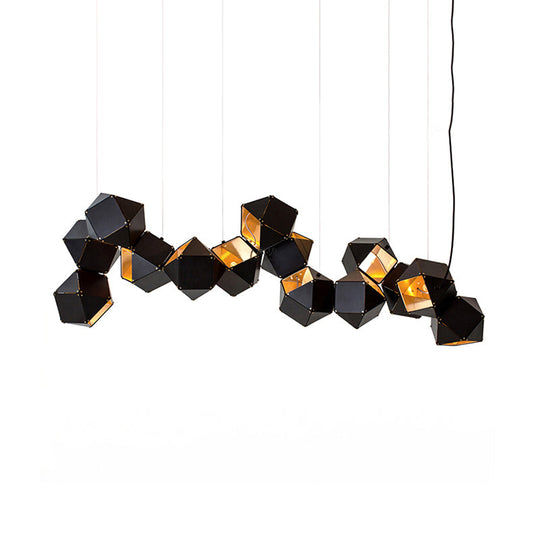 Modern Black/White Multifaceted Metal Chandelier Light - 8/12 Heads - Perfect for Dining Rooms and More!