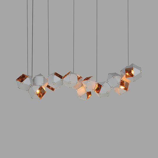 Modern Black/White Multifaceted Metal Chandelier Light - 8/12 Heads - Perfect for Dining Rooms and More!